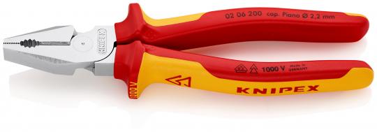 High Leverage Combination Pliers insulated with multi-component grips, VDE-tested chrome plated 200 mm 