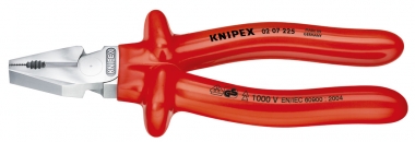 Kraft-Kombizange tauchisoliert, VDE-geprüft verchromt 225 mm KNIPEX0207225