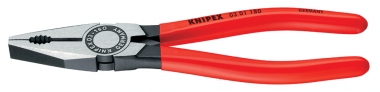 Alicate universal recubiertos de plástico negro atramentado 250 mm KNIPEX0301200