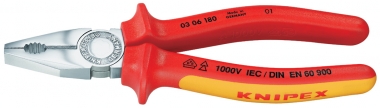 Combination Pliers insulated with multi-component grips, VDE-tested chrome plated 200 mm 