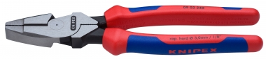 Kraft-Kombizange "Lineman's Pliers" amerikanisches Modell mit Mehrkomponenten-Hüllen schwarz atramentiert 240 mm 