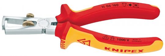Insulation Stripper with opening spring, universal insulated with multi-component grips, VDE-tested chrome plated 160 mm 