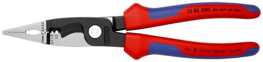 Pliers for Electrical Installation with multi-component grips black atramentized 200 mm 