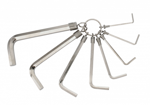 Hexagon Key Set on a metal ring, 8-pcs. 2-10 mm, ELORA-158R-1 