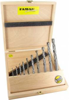 Brad Point Drill Bit, TCT , 10 pcs. Set in wooden case Ø 3, 4, 5, 6, 7, 8, 9, 10, 11, 12 mm 