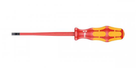 160 iS VDE Insulated screwdriver with reduced blade diameter for slotted screws, 0.6 x 3.5 x 100 mm 
