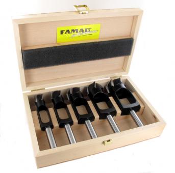 Disc + Plug Cutter, 5 pcs. Set in wooden case Ø 15, 20, 25, 30, 35 mm 