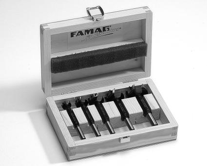 Bormax® 2.0, Forstner Bit [INCH] 5 pcs. Set in wooden case Ø 5/8, 3/4, 1, 1 1/8, 1 3/8 INCH<br><br>.inch 5 pcs. Set in wooden case. Ø 5/8, 3/4, 1, 1 1/8, 1 3/8 INCH 