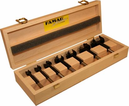 TCT-Bormax³, Forstner Bit, 7 pcs. Set in wooden case Ø 15, 20, 25, 30, 35, 40, 50 mm 