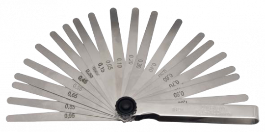 Feeler Gauge, stainless steel, 13-pcs 0,05-1,00 mm, ELORA-188R-20M 