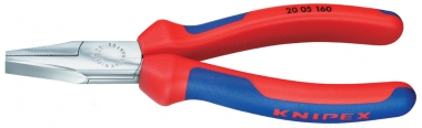 Flat Nose Pliers with multi-component grips chrome plated 