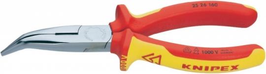 Snipe Nose Side Cutting Pliers (Radio Pliers) insulated with multi-component grips, VDE-tested chrome plated 160 mm 