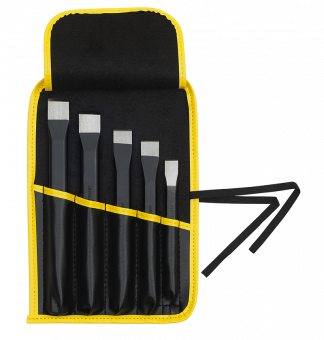 Chisel set in plastic rolling pouch, 5-pcs., ELORA-260-S5 