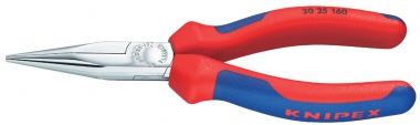 Long Nose Pliers with multi-component grips chrome plated 