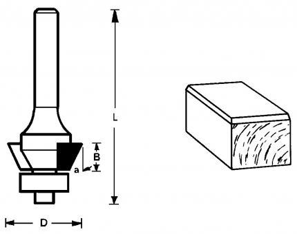 Anfasfräser 15,9x6,4x52,4 