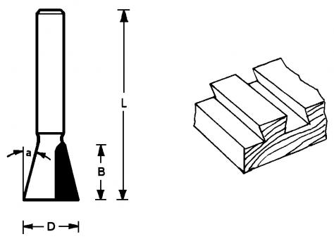 Zinken- u. Gratfräser 12,7x12,7x44,5 