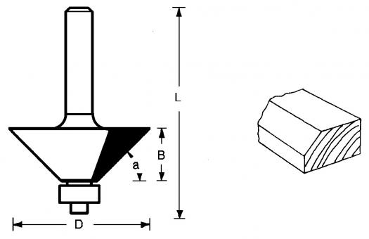 Fresa para biselar, Ø 36 mm 