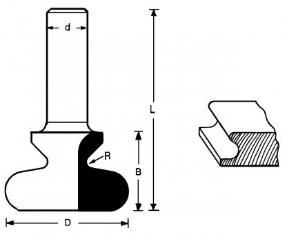 Griffnutfräser 19,1x19x55,6 