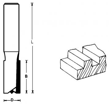 Nutfräser mit bestückter Stirnschneide 8x25x69 