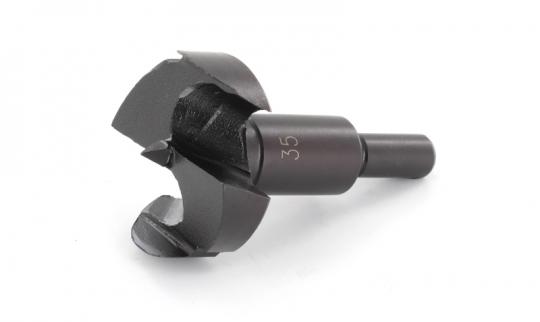 Hinge Drill Bit, Ø 35 mm<br><br>Hinge Boring Bit, in tool-steel, Ø=35 mm 
