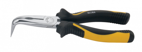 Snipe Nose Plier with side cutter, 90° bent, with 2C-Handles, ELORA-471-90BI 200 0471092002000