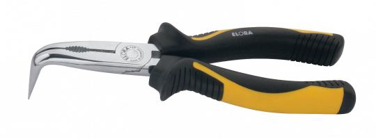 Snipe Nose Plier with side cutter, 90° bent, with 2C-Handles, ELORA-471-90BI 200 