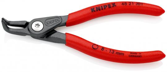 Precision Circlip Pliers for internal circlips in bore holes with non-slip plastic coating grey atramentized 130 mm 