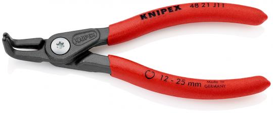 Precision Circlip Pliers for internal circlips in bore holes with non-slip plastic coating grey atramentized 130 mm 