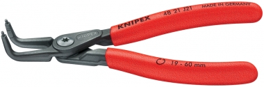 Präzisions-Sicherungsringzange für Innenringe in Bohrungen mit rutschhemmendem Kunststoff überzogen grau atramentiert 130 mm KNIPEX4821J11