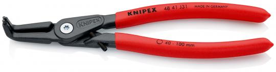 Precision Circlip Pliers for internal circlips in bore holes with non-slip plastic coating grey atramentized 210 mm 