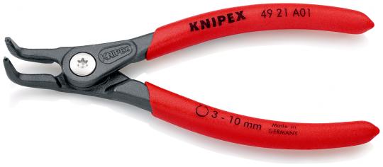 Precision Circlip Pliers for external circlips on shafts with non-slip plastic coating grey atramentized 130 mm 