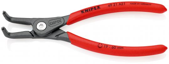 Precision Circlip Pliers for external circlips on shafts with non-slip plastic coating grey atramentized 165 mm 