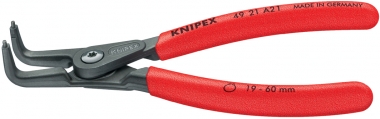 Precision Circlip Pliers for external circlips on shafts with non-slip plastic coating grey atramentized 130 mm 