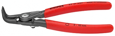 Precision Circlip Pliers for external circlips on shafts with non-slip plastic coating grey atramentized 