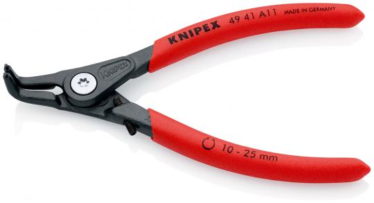 Präzisions-Sicherungsringzange für Außenringe auf Wellen mit rutschhemmendem Kunststoff überzogen grau atramentiert 130 mm KNIPEX4941A11