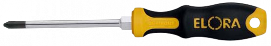 Screwdriver, cross slot no.4, with forged hexagon for spanner drive, ELORA-559-PH 4 