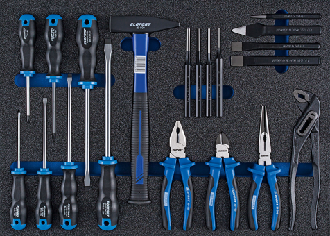 Module Pliers, Screwdrivers and Striking Tool Set 