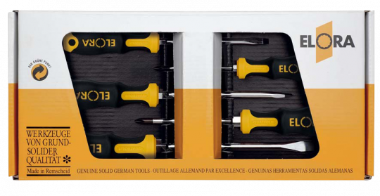 Screwdriver Set , plain slot and supa pozidriv, 5-pcs., ELORA-581 S5-K 