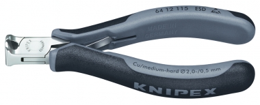 Alicates de corte frontal para electrónica ESD con fundas multicomponentes 115 mm 