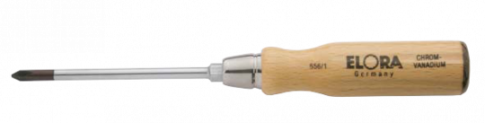 Screwdriver with wooden handle, crossslot, ELORA-656-PH 2 