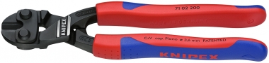 CoBolt® Kompakt-Bolzenschneider mit schlanken Mehrkomponenten-Hüllen, mit integrierter Befestigungsöse zum Anbringen einer Absturzsicherung schwarz at KNIPEX7102200T