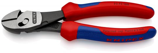 TwinForce® Alicate de corte diagonal de alto rendimiento con fundas multicomponentes negro atramentado 180 mm 
