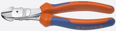 Kraft-Seitenschneider mit Mehrkomponenten-Hüllen verchromt 160 mm KNIPEX7405160