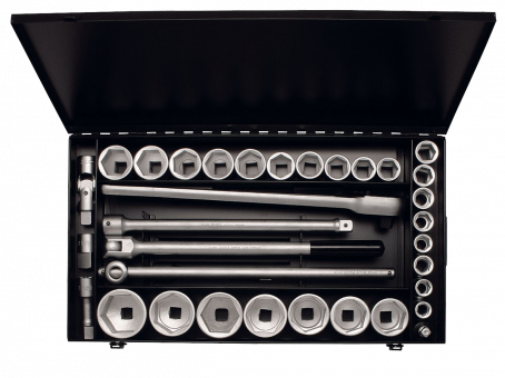 Socket Set 3/4", bi-hexagon, 34-pcs. 18-60 AF, ELORA-770-S26 AU 