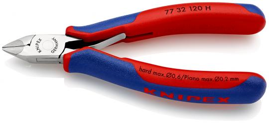 Alicate de corte diagonal para electrónica con filo de corte de metal duro con fundas multicomponentes 120 mm 