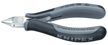 Alicates de corte diagonal para electrónica ESD con fundas multicomponentes 115 mm 
