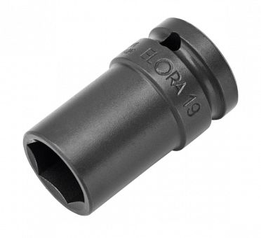 Impact Socket 1/2", thin walled, hexagon, ELORA-790DW-19 mm 