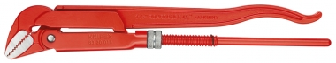 Pipe Wrench 45° red powder-coated 