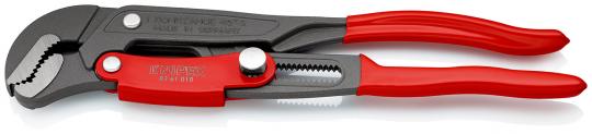 Pipe Wrench S-Type with fast adjustment plastic coated grey powder-coated 330 mm 