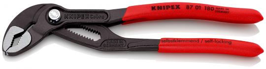 Cobra® Hightech Water Pump Pliers with non-slip plastic coating grey atramentized 180 mm 